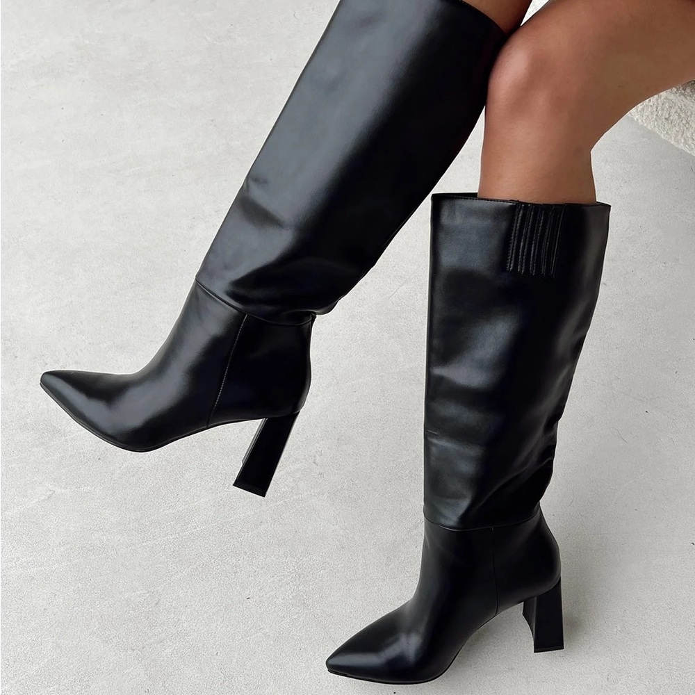 Princess Polly Vesper Knee High Boots Black